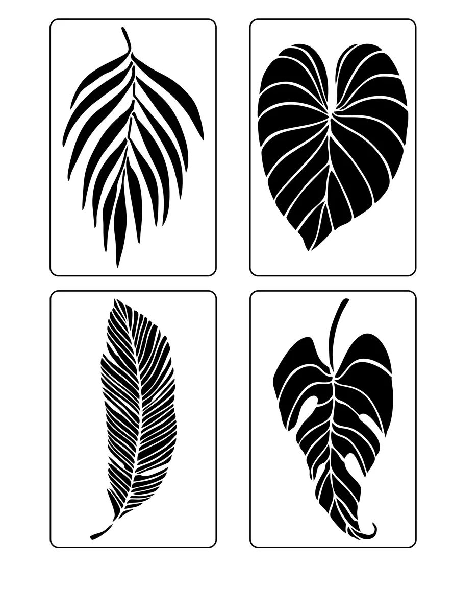 Tropical Leaf Stencil Pack 1