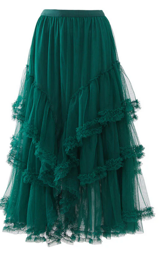 Forest Green Tulle Skirt