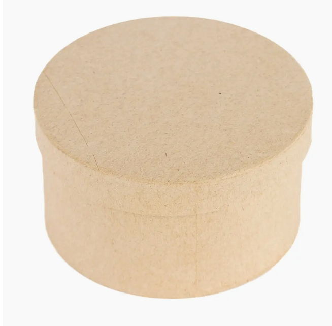 4" Round Paper Mache Box