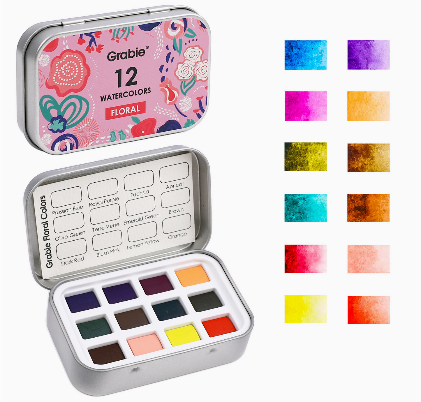 Watercolor Pocket Set of 12 - Floral Colors
