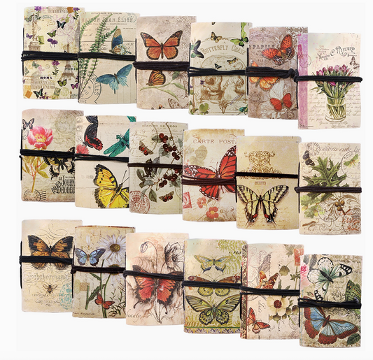 Vintage Butterfly mini tie journals