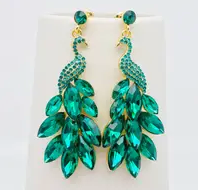 Emerald Peacock Earrings
