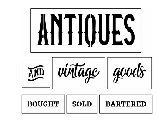 Antiques and Vintage Goods Sign Bar Kit | JRV Stencil