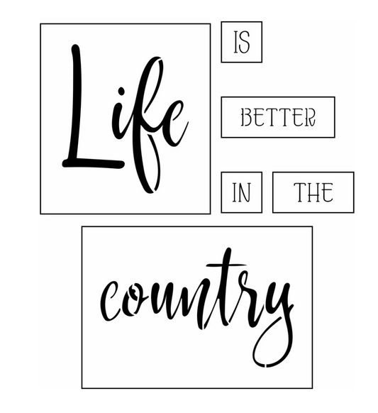 Life Is Better In The Country Sign Bar Kit