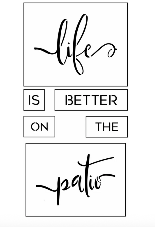 Life Is Better On The Patio Sign Bar Kit