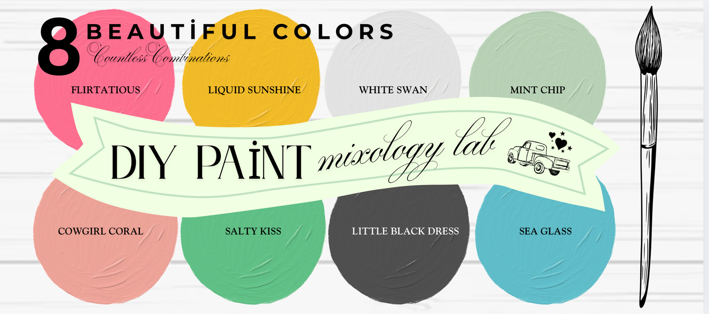 Summer DIY Paint SAMPLER Box 8 Colors 2oz jars! Limited Time Only