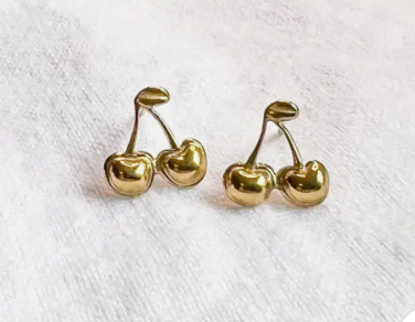 Tiny Cherry Stud Earrings
