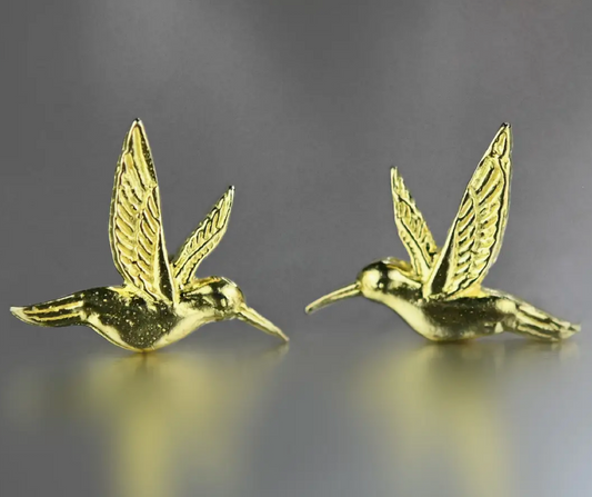 Gold Hummingbird Earrings
