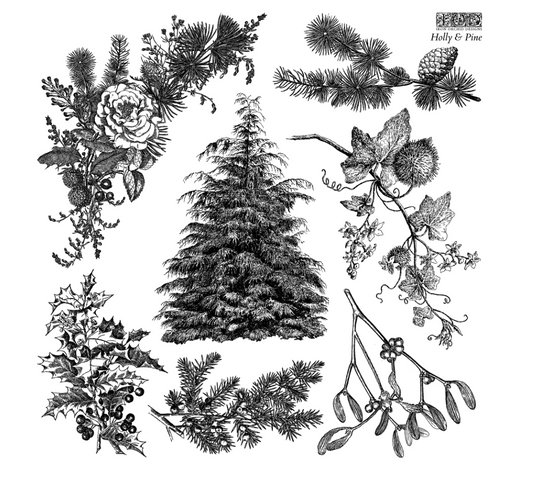 Holly and Pine Stamp
