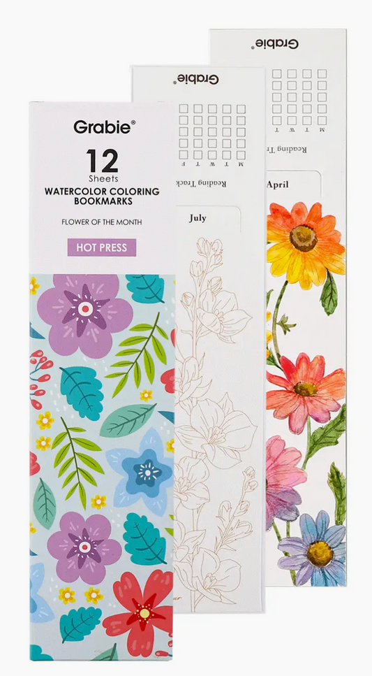 Watercolor Coloring Bookmarks