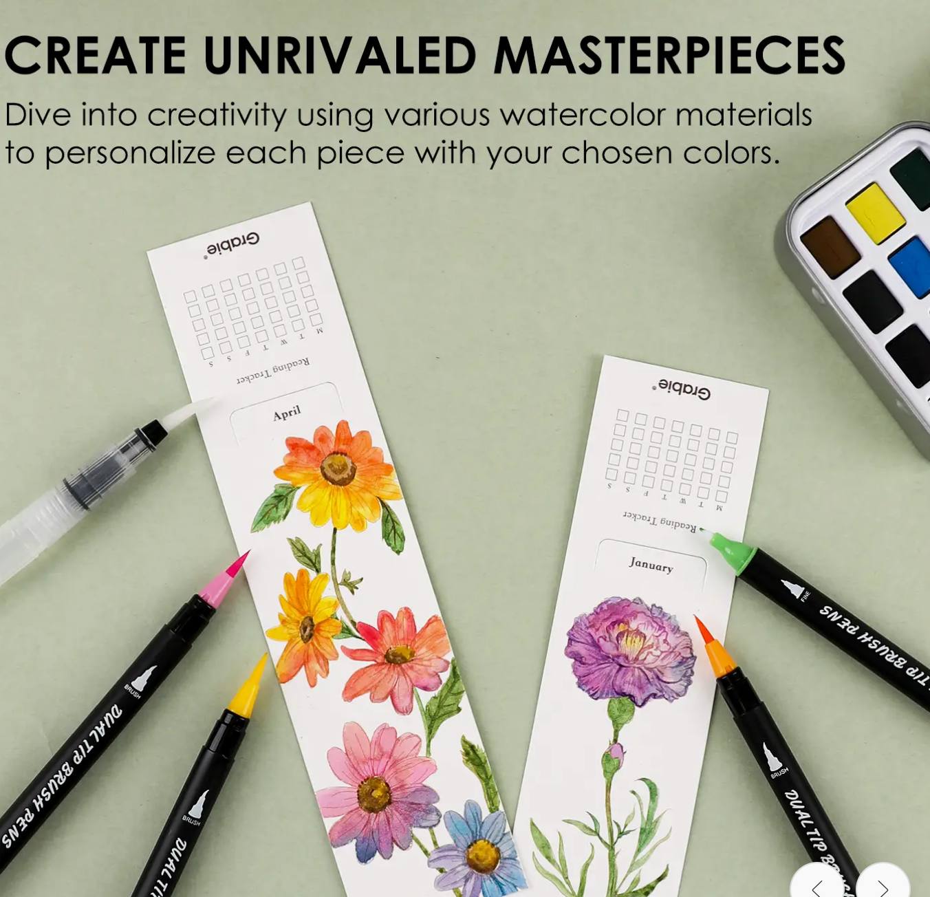 Watercolor Coloring Bookmarks