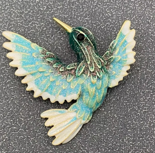 Enamel  Hummoiinngbird Brooch