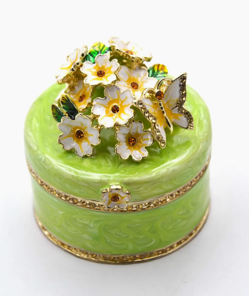 Round Shape Floral Trinket Box