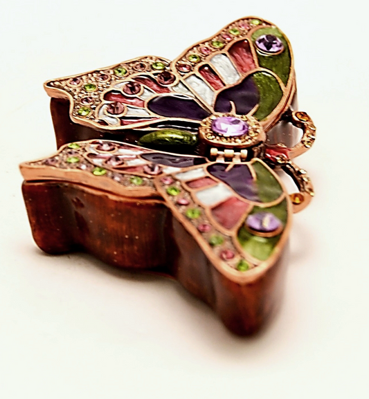 Bejeweled Butterfly Trinket Box