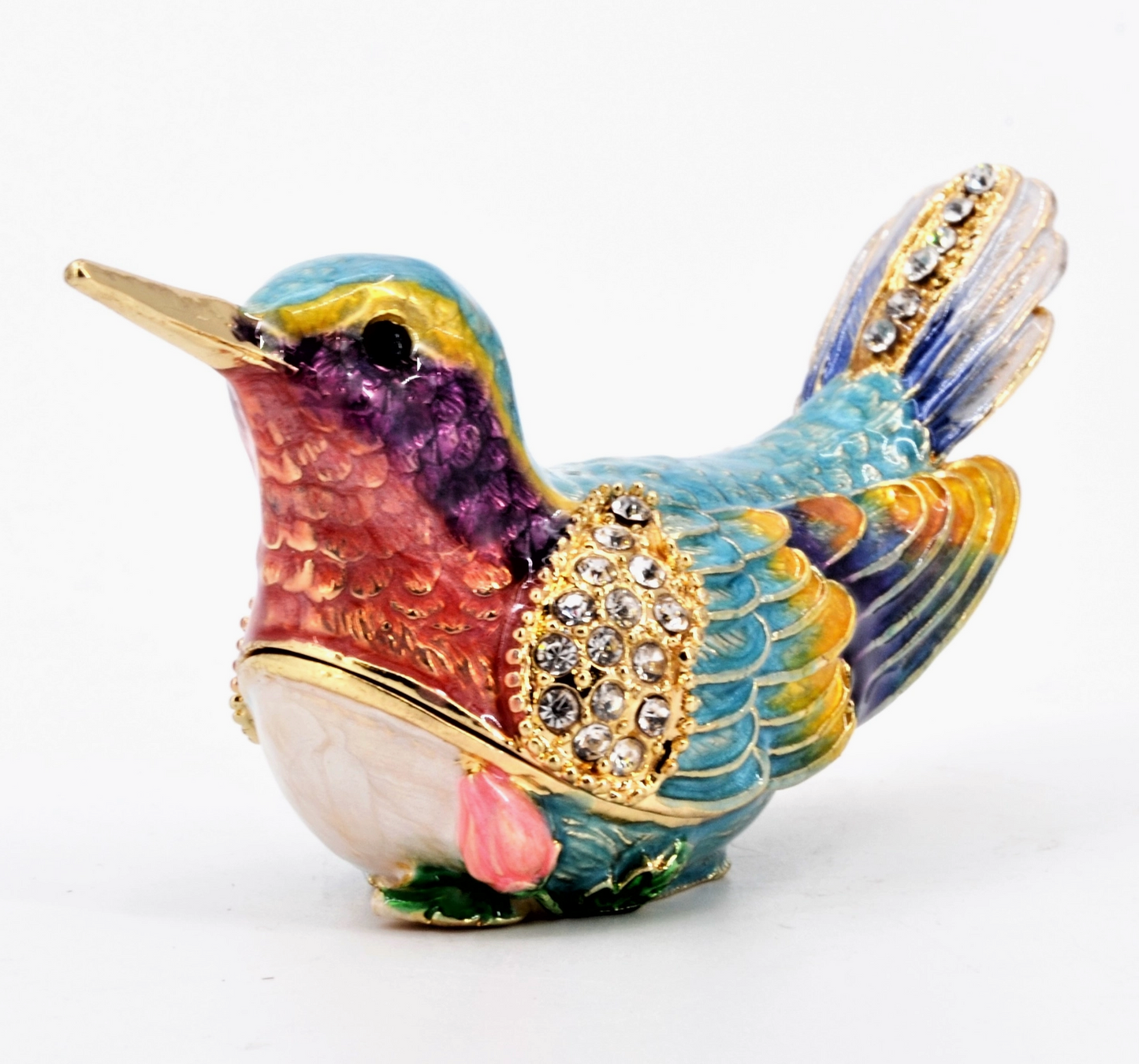Bejeweled Hummingbird Trinket Box