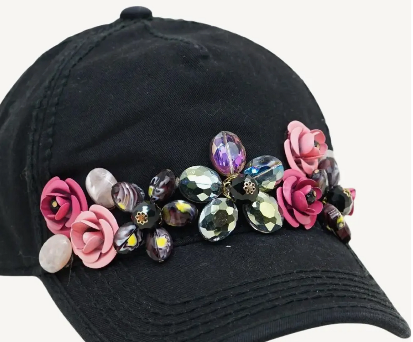 Fancy bejeweled and embroidered Trucker Hats