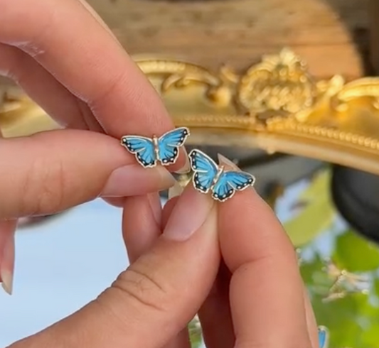 Hand Crafted ~ Butterfly Stud Earrings