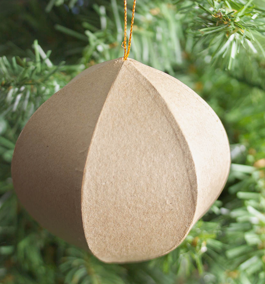 Paper Mache 6 Sided ornament