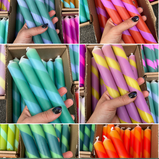 Twisted Striped Candles