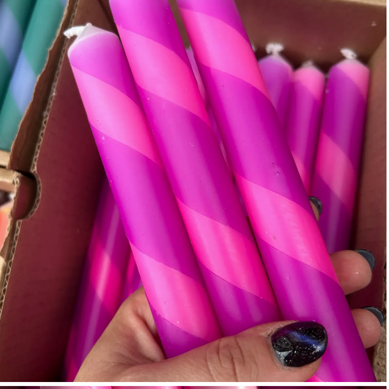 Twisted Striped Candles