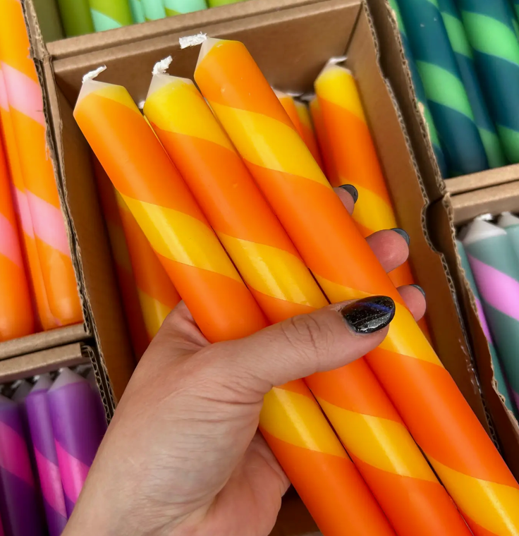 Twisted Striped Candles