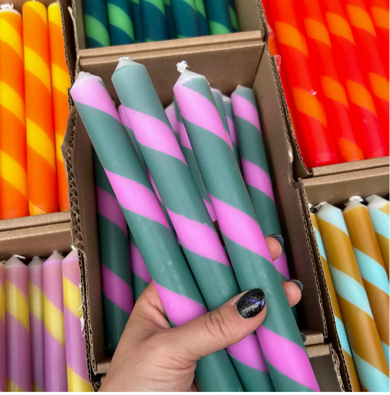 Twisted Striped Candles