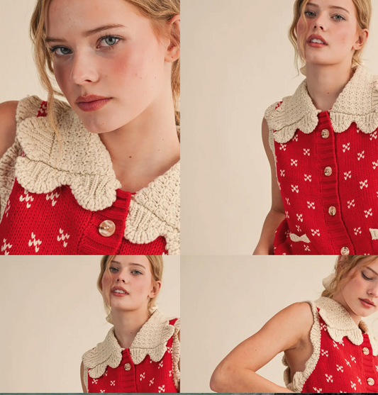 Doll Collar Sweater Vest