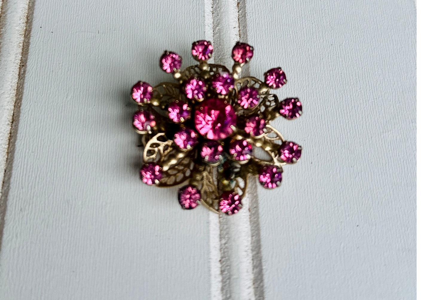 Pink Rhinestone Brooch