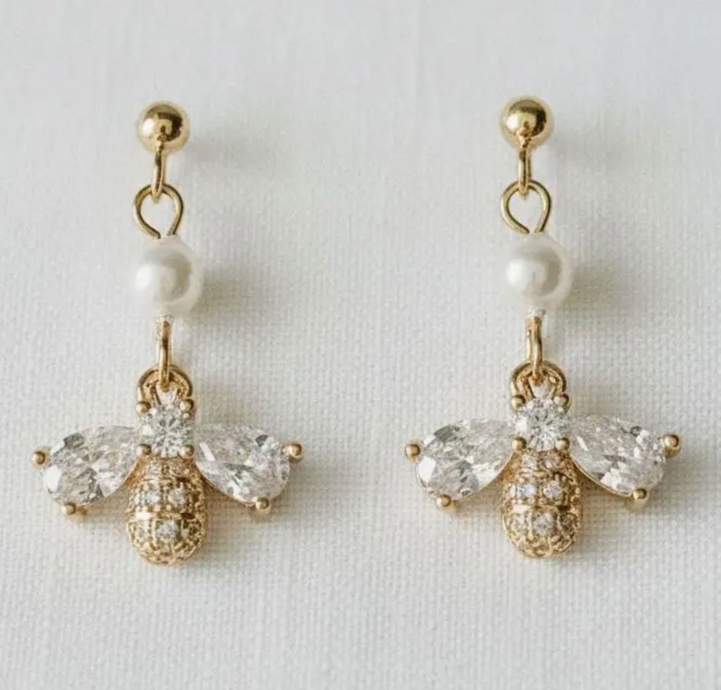 Bee-Inspired Gemstone Drop Earrings