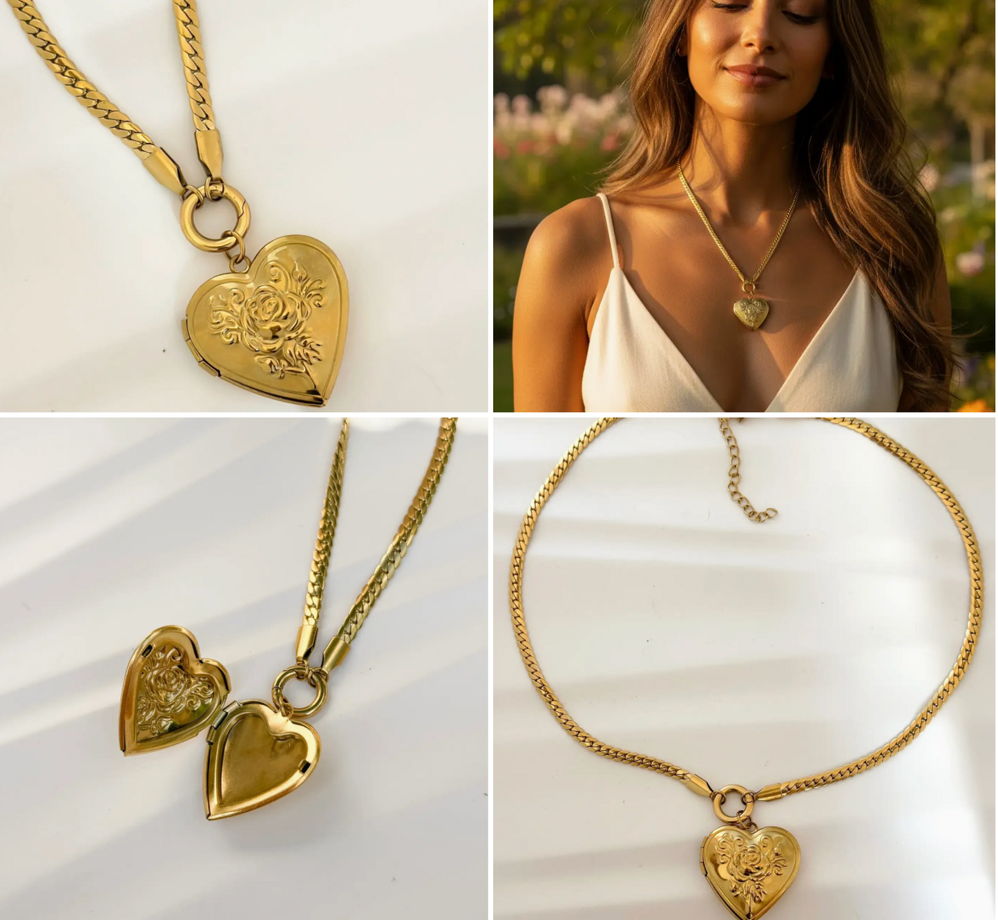 Love Vintage Heart Locket Necklace