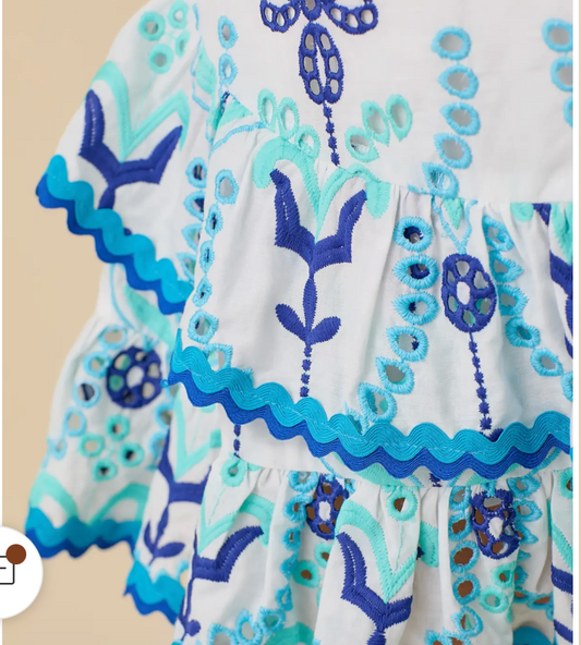 Eyelet Skort with Ric Rac Trim Detail