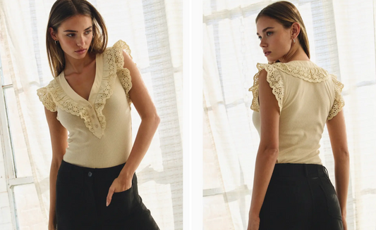 Sleeveless Ruffled Knit Top
