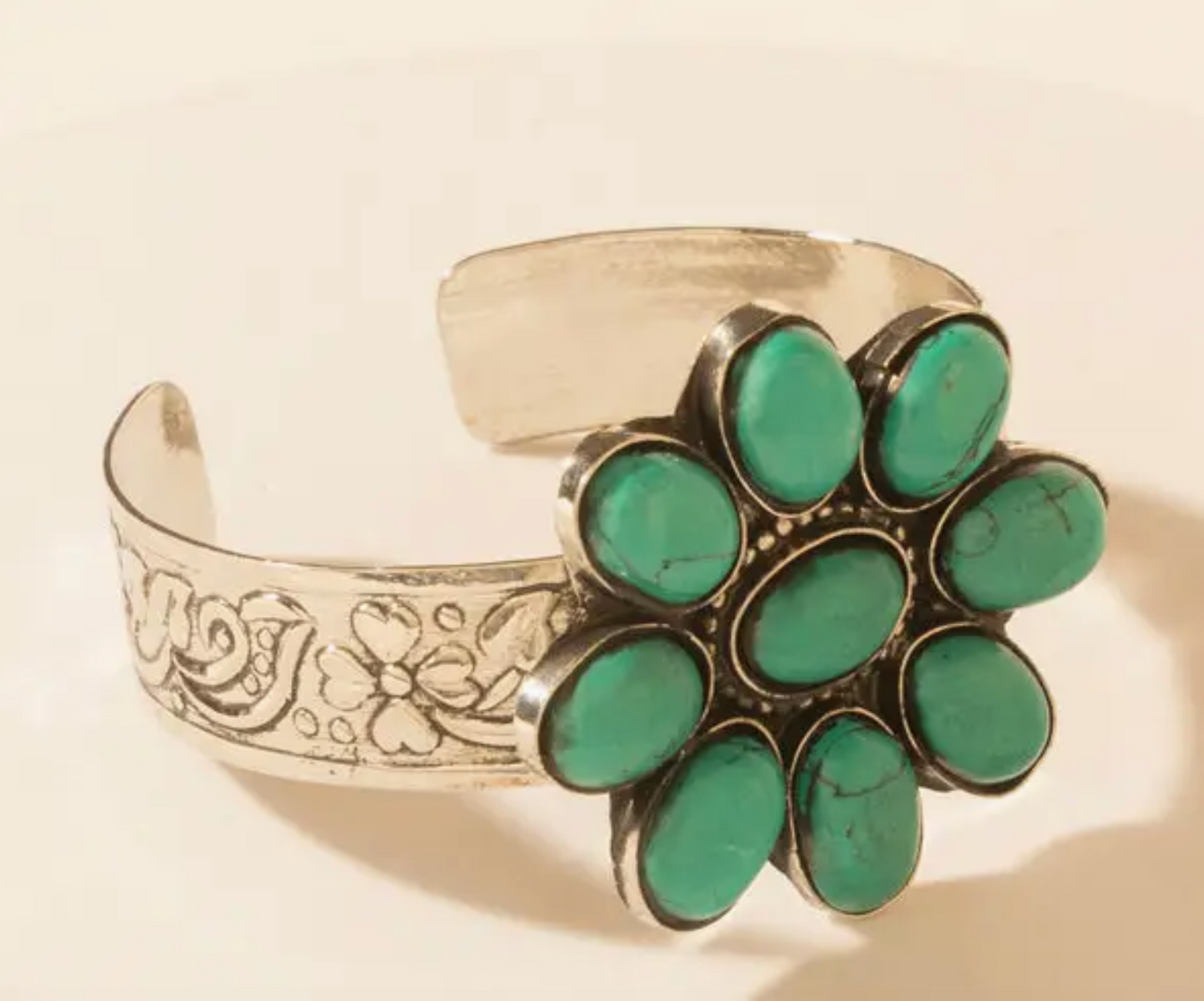 Petalstone Cuff in Steel Blue