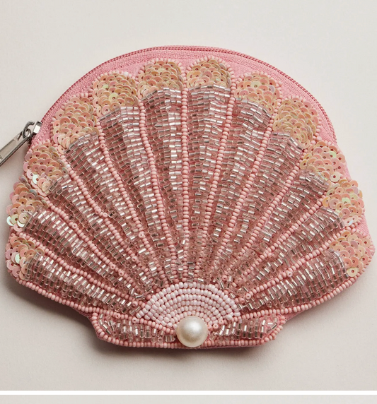 Seashell Beaded Coin Purse