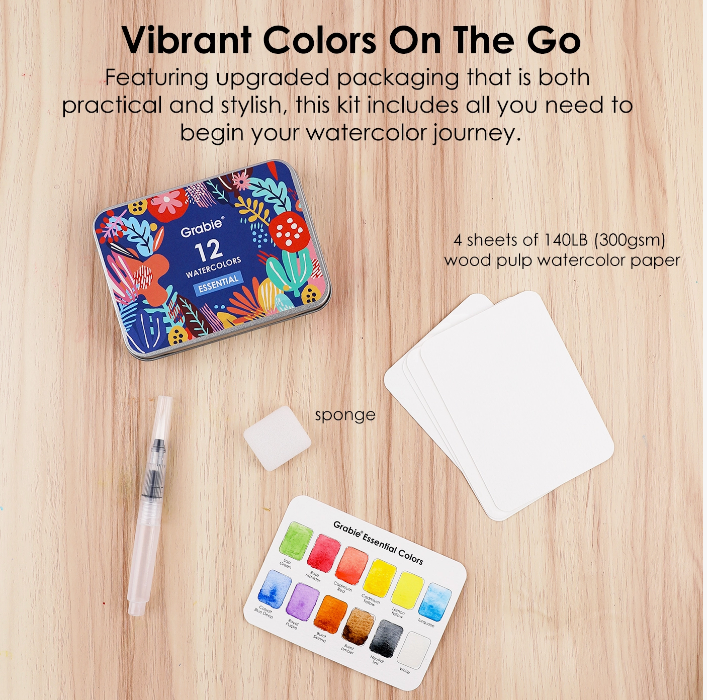 Watercolor Pocket Set of 12 With Brush