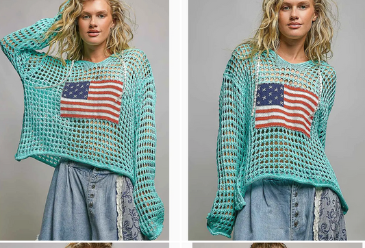 Long Sleeve American Flag Hoodie