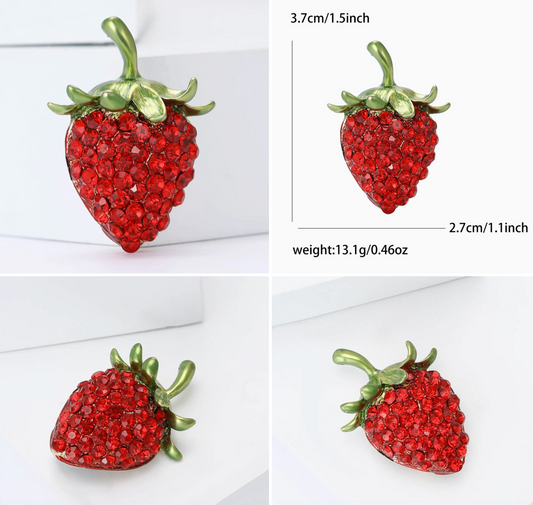 Strawberry Rhinstone  Brooch