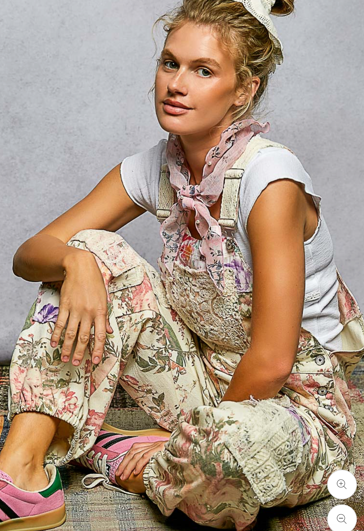 Jogger Overalls-Printed lace