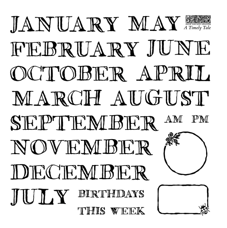 A Timely Tale 6x6 IOD Stamp