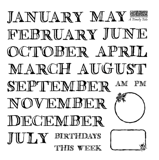 A Timely Tale 6x6 IOD Stamp