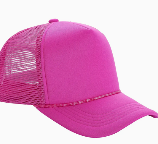 Solid Five Panel Foam Trucker Hat