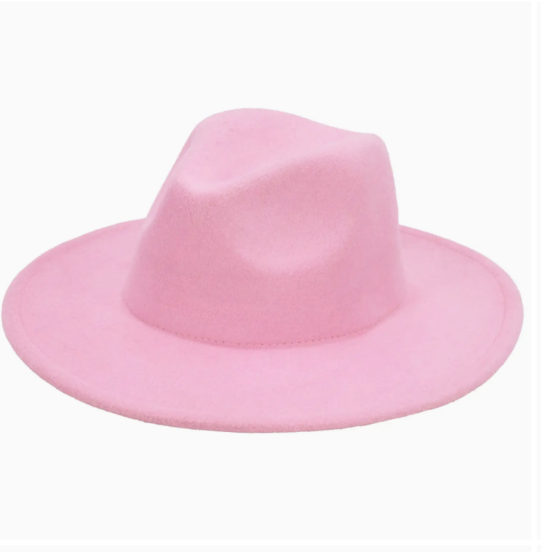 Wide Brim Felt Rancher Hat ~Pink