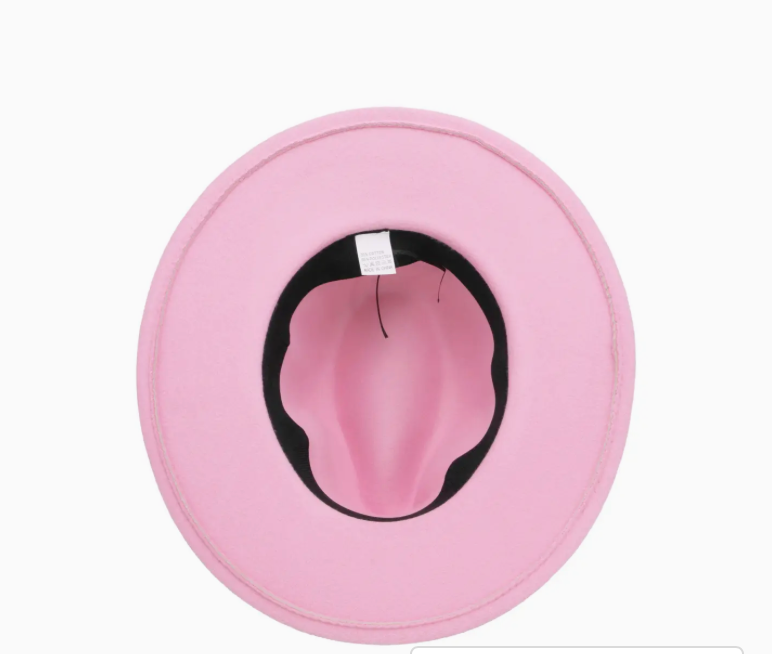 Wide Brim Felt Rancher Hat ~Pink