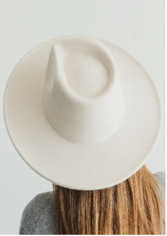 Standard Brim Felt Rancher Hat ~ White