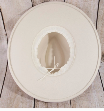 Gold Sun Concho Band Wide Brim Felt Hat ~ White