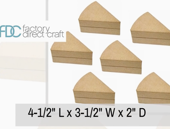 Paper Mache Cake Slice Shaped Box