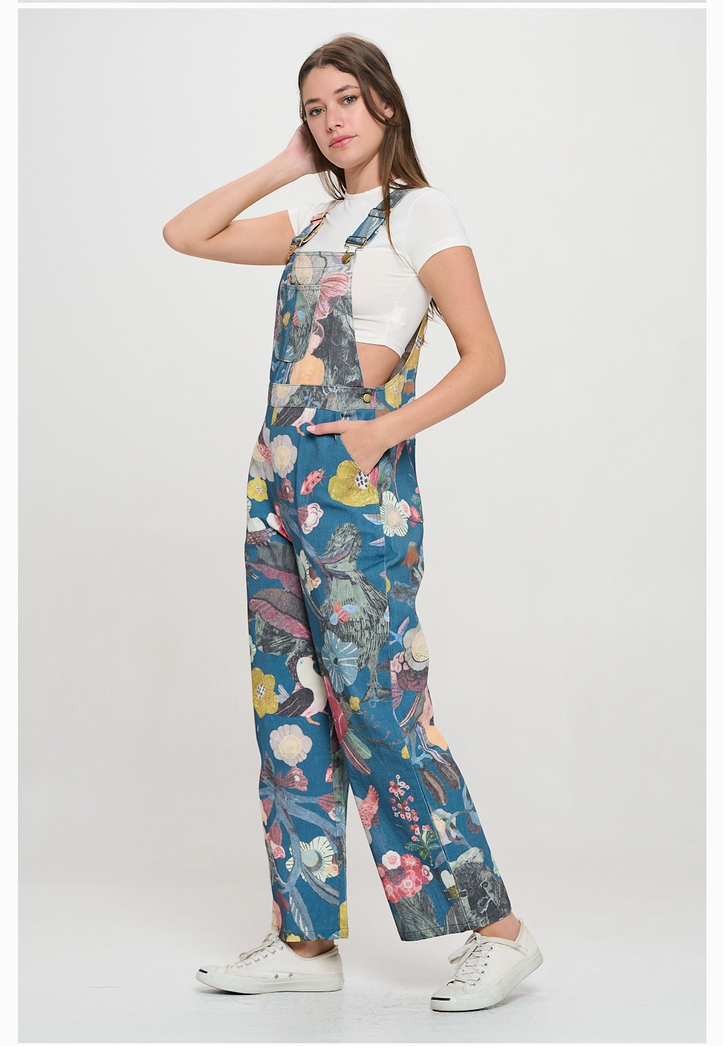 floral overalls