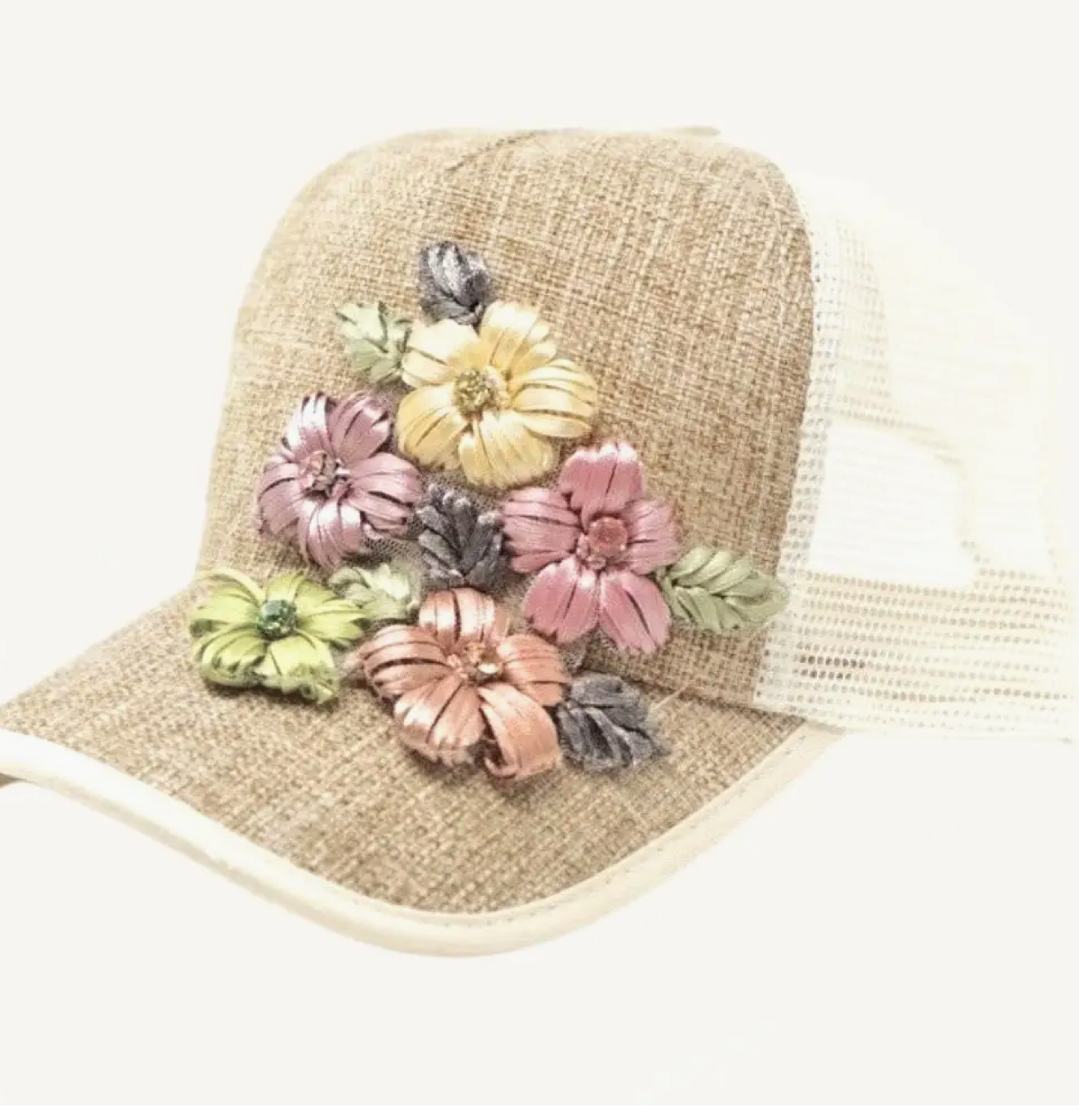 Fancy bejeweled and embroidered Trucker Hats