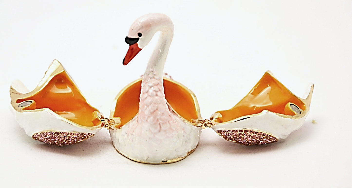 pink Swan Trinket Box