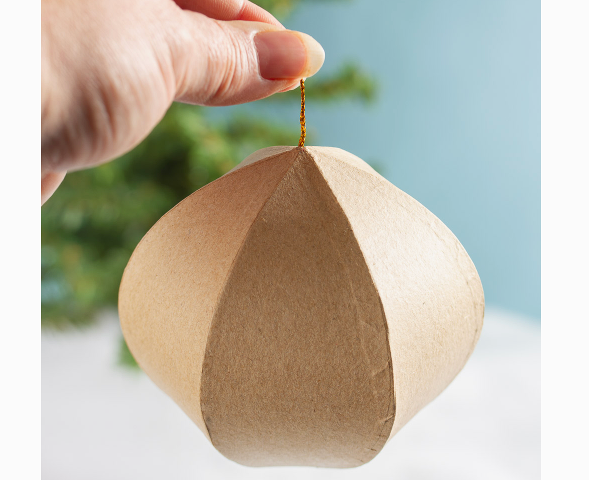 Paper Mache 6 Sided ornament